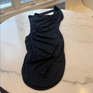NWT Halston Heritage One Shoulder Black Dress. DRESS IS BLACK!! PICS FOR DESIGN